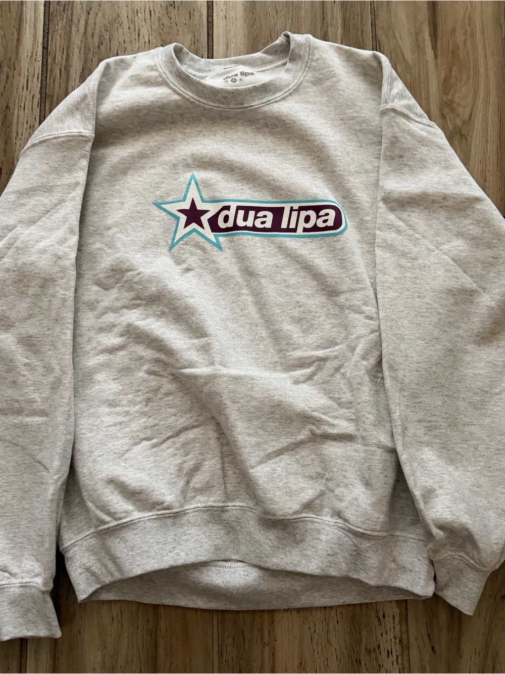 Dua Lipa  Light Gray Logo Crewneck Sweater